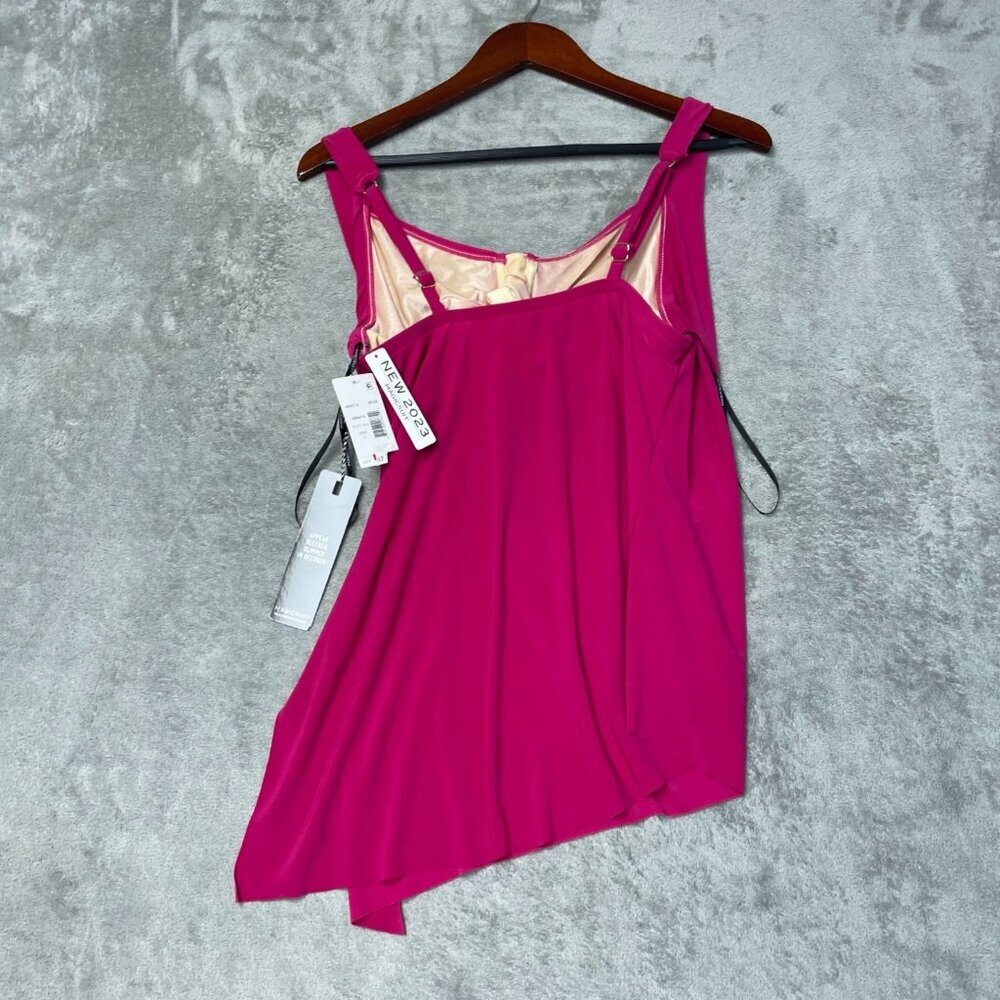 Magicsuit Women's 8 Ruby Red Asymmetrical Tankini Top K1245 - Picture 4 of 9